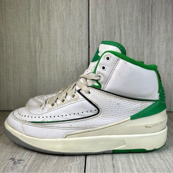 Nike Air Jordan 2 Retro Lucky Green Sail White Sneaker Shoes Women’s Size 7 - Picture 3 of 10